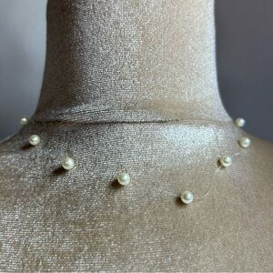 Faux pearl floating invisible necklace